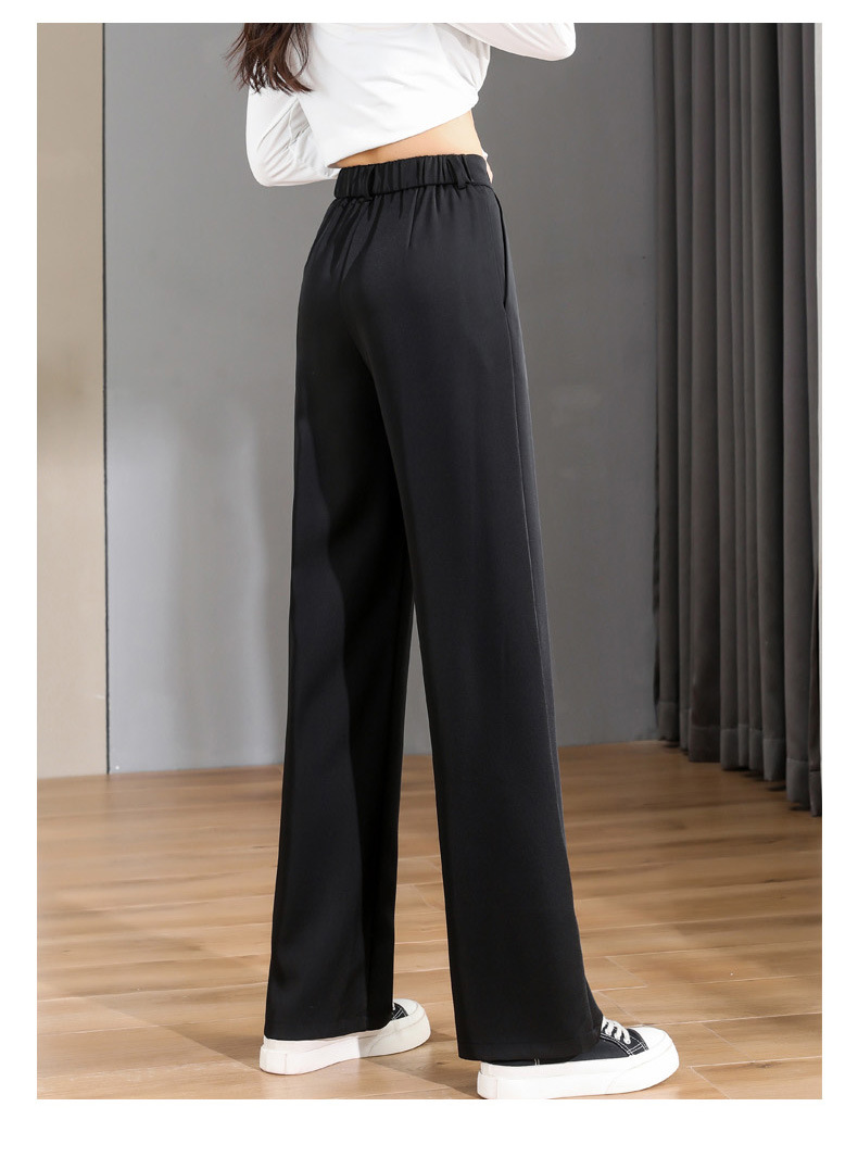 CCI Spring Autumn Women New High Waist Wide Leg Pants Vertical Casual Fashion Loose Straight Tube Floor Mopping Trousers YJ001P