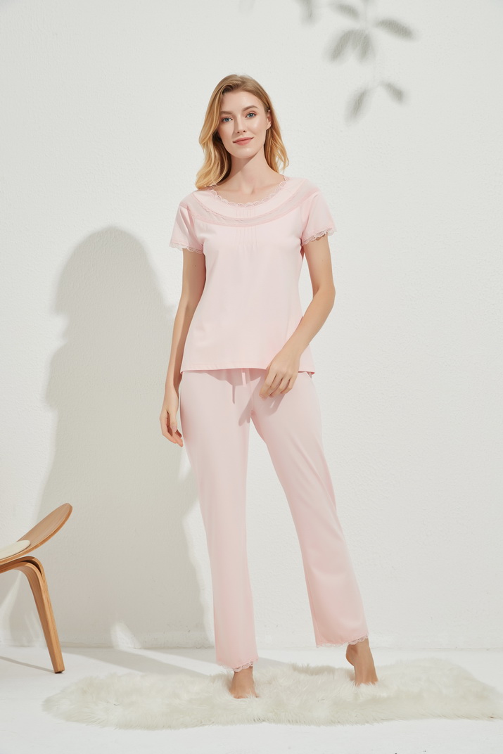 Women's Short Sleeved Top with Trousers Pajama Set