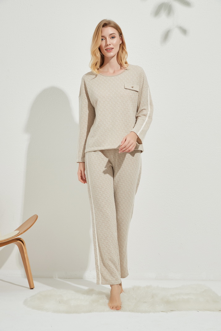 Women's Long Sleeved Trousers Pajama Suit