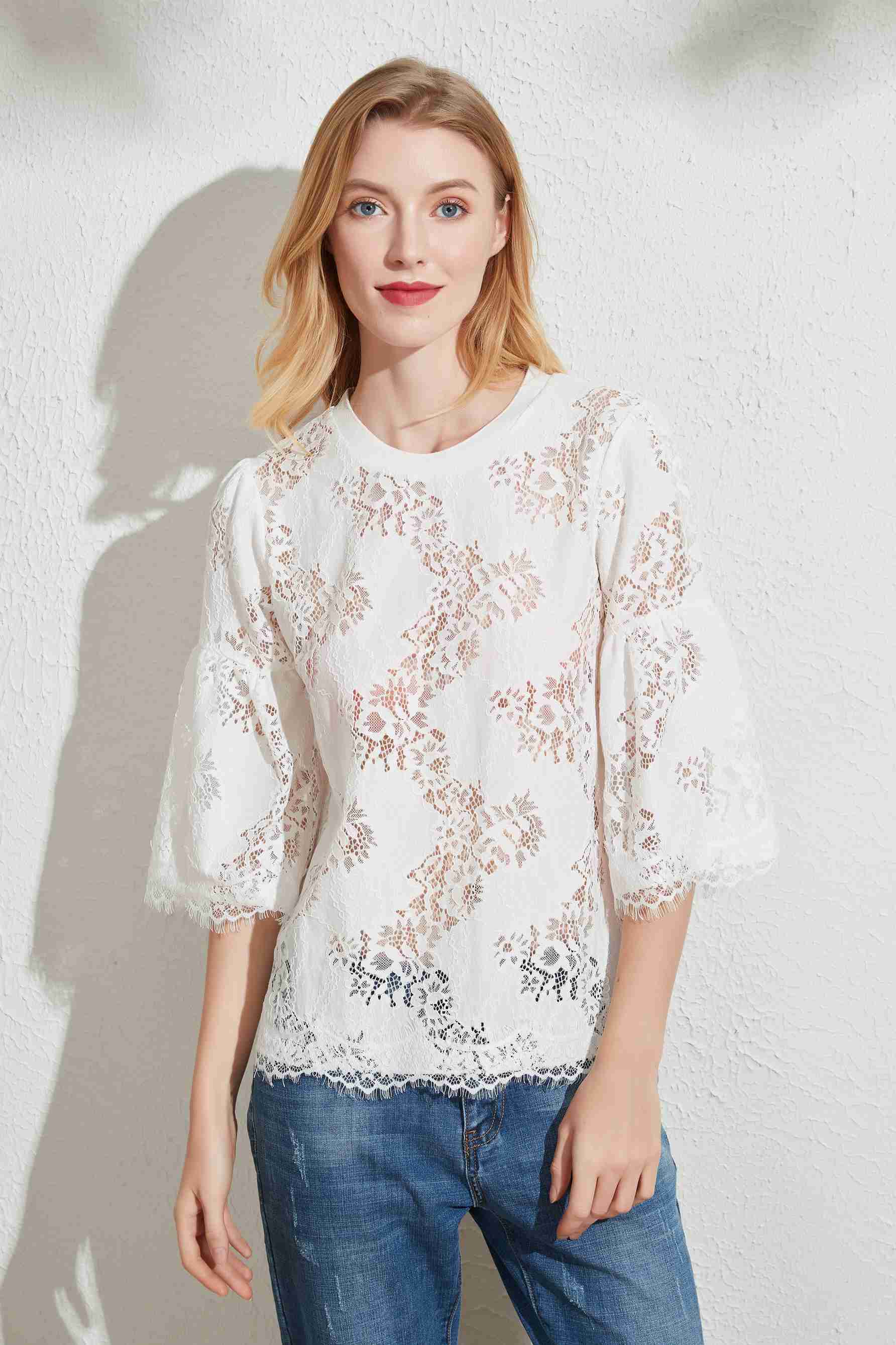 Lady's White Lace Top